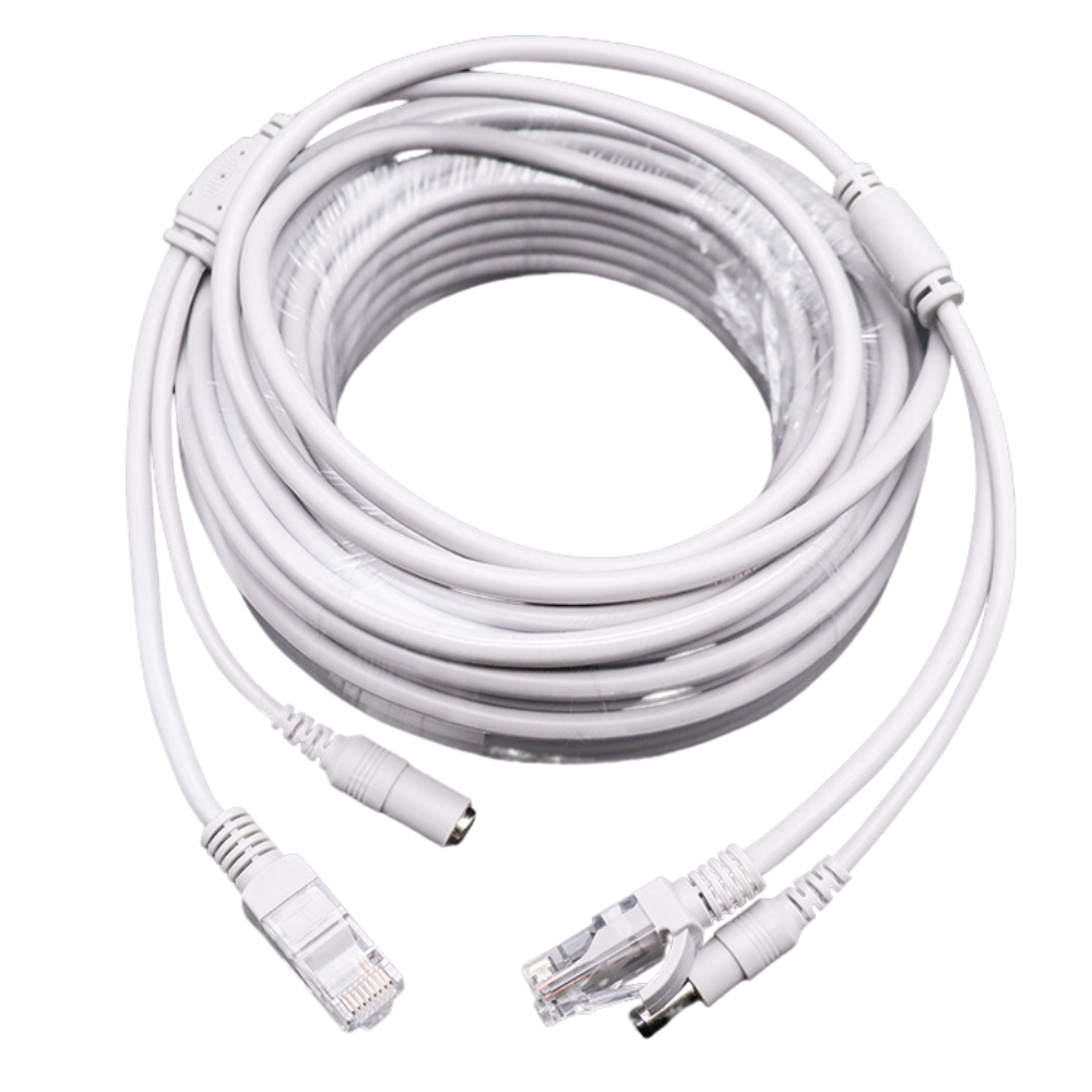 Security System Accessories-10M/15M/20M Cat5e & DC 2 in 1 Pre-Made Cable For CCTV Intercom Security System
