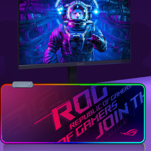 Gaming-[40x90cm] Large Size RGB Light Effect Cool Gaming Keyboard Mouse Desktop Pad