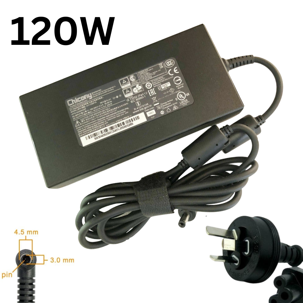 Gaming-[20V-6A/120W][4.5x3.0] MSI GF63 MS-16R5 Thin Gaming Laptop AC Power Supply Adapter Charger