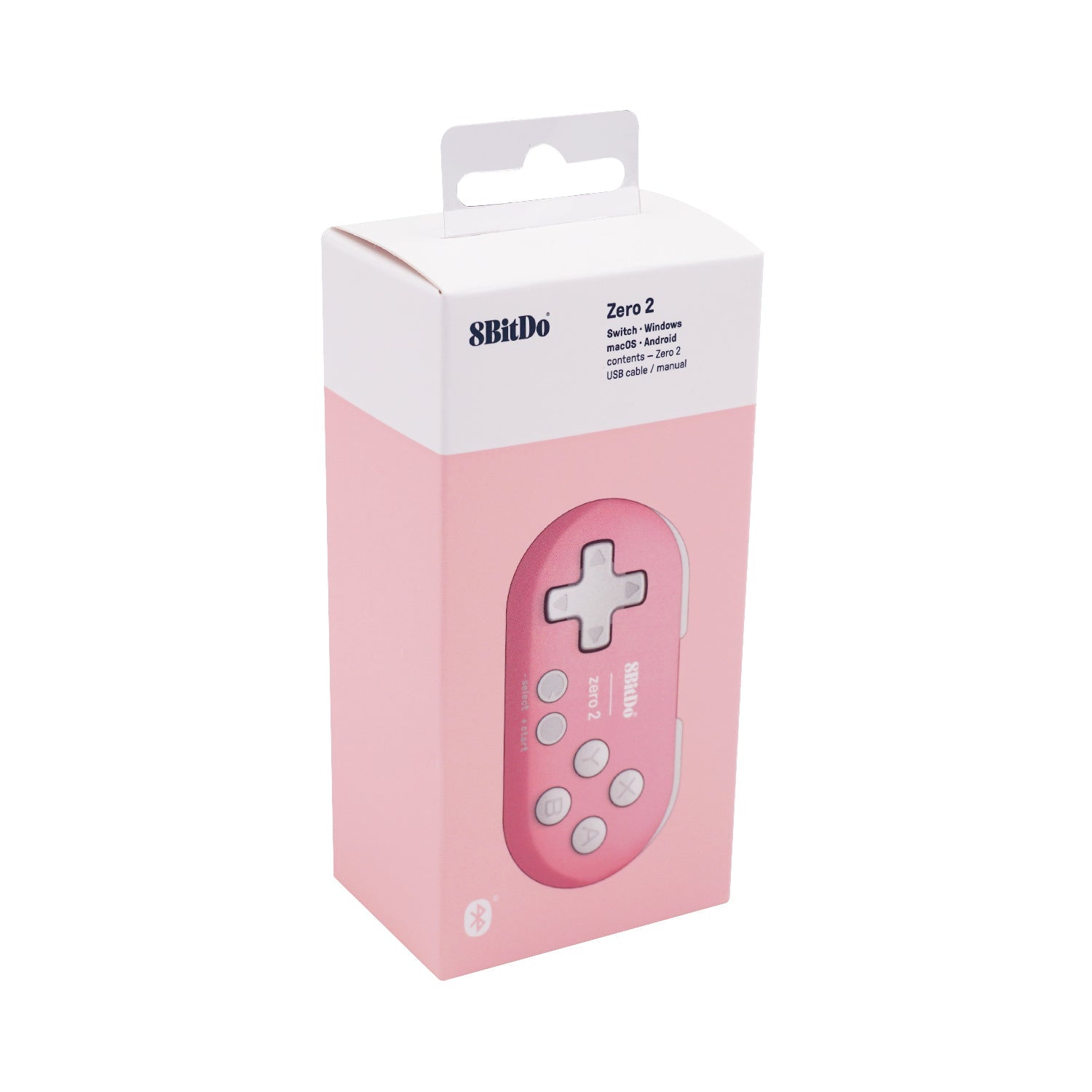 Gaming-8Bitdo Zero 2 Bluetooth Gamepad for Nintendo Switch/Windows/Android/macOS/Raspberry Pi - Pink (80EK)