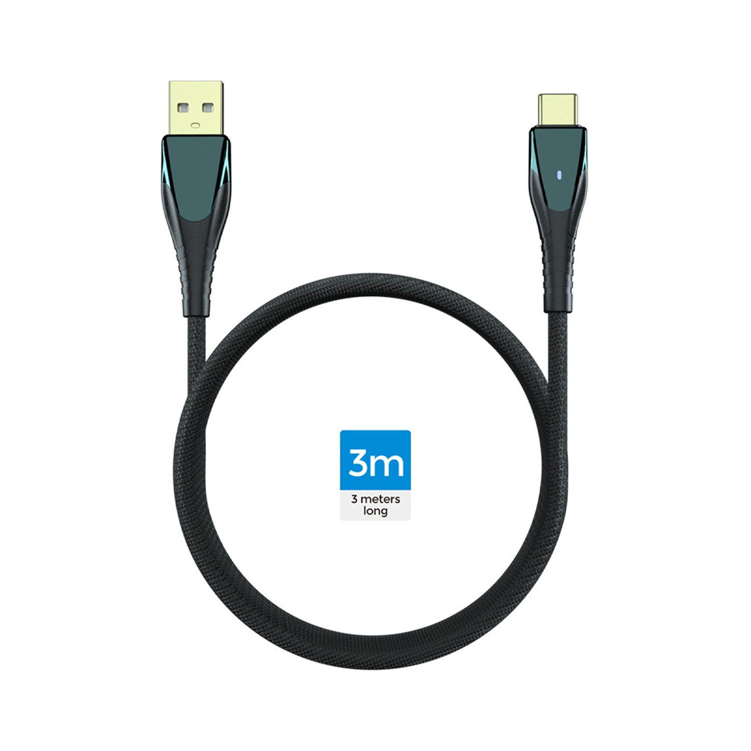 Gaming-Dobe 3M Type-C USB Charging Cable with Indicator for PS5/NS Pro/Xbox Controller(TY-18179)