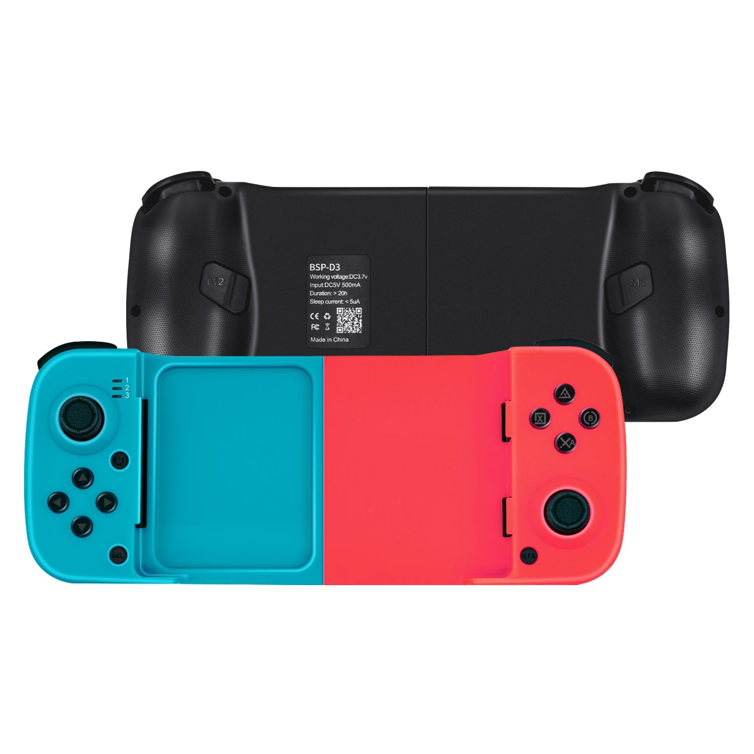 Gaming-Wireless Mobile Gaming Controller for iOS/Android Mobile Phones/PS3/PS4/Nintendo Switch/Switch OLED/PC - Blue/Red (BSP-D3)