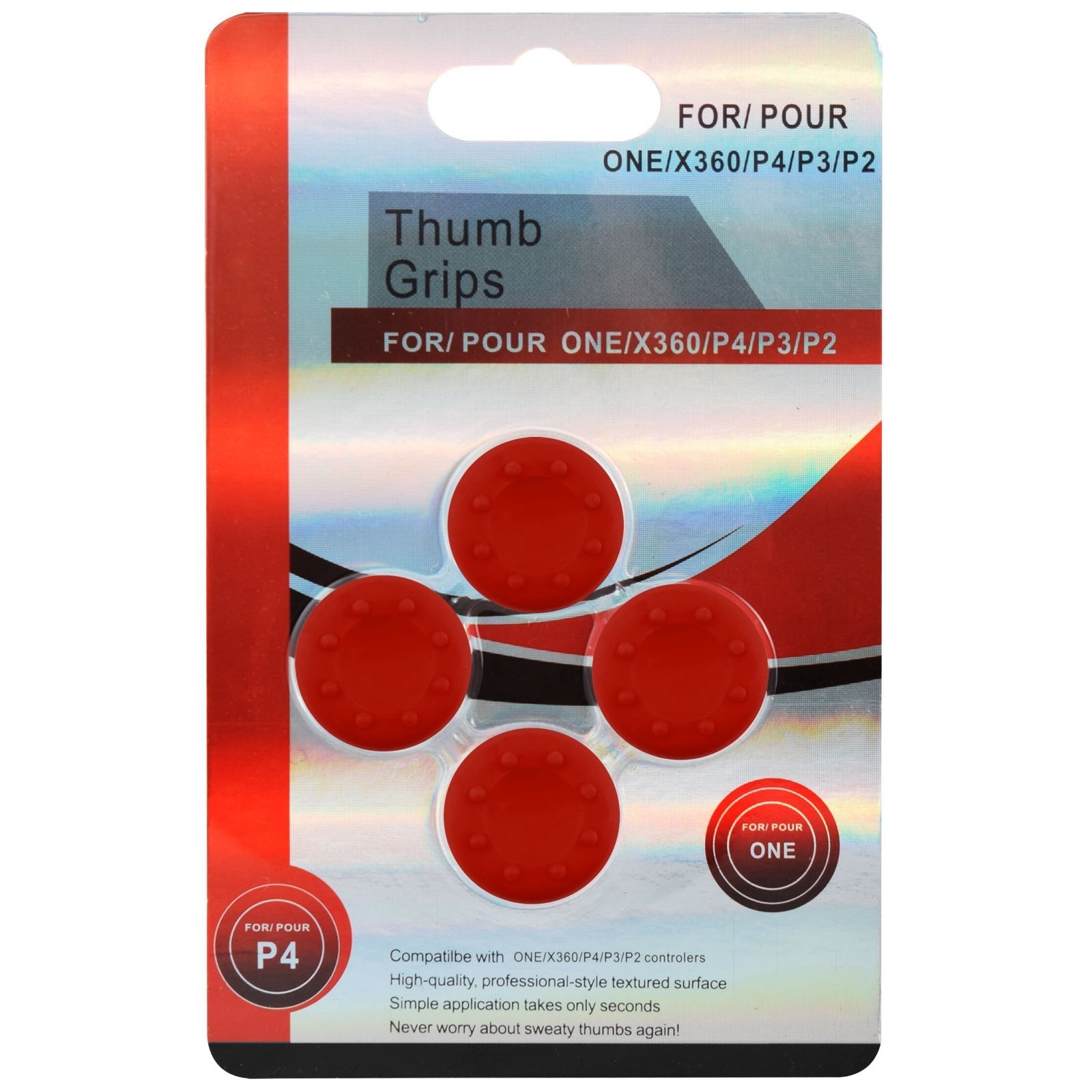 Gaming-Silicon Analog Thumb Set for XBox One 360/ PS3 & PS4 Controller Red