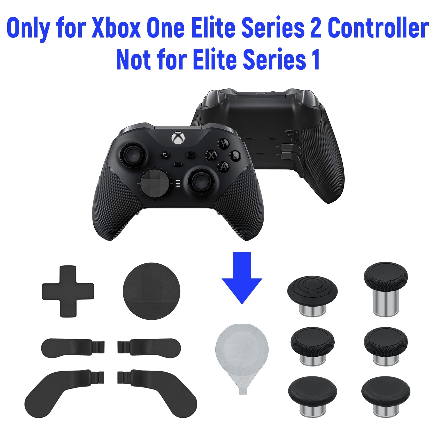 Gaming-13 In 1 Metal Custom Button Set for Xbox One Elite Series 2 Controller - Black